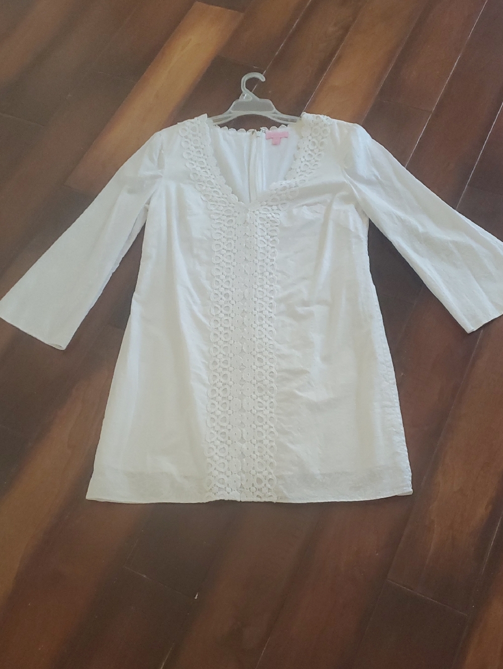 Lilly Pulitzer White Crochet-Trim Dress Size M